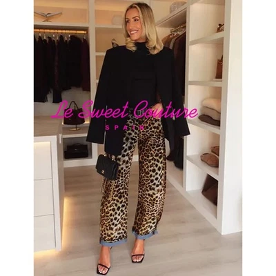 ZARA WOMAN FW25 FLOCKED ANIMAL PRINT PANTS ZW COLL. LIMITED EDITION 9632/249/051 - Image 1 of 3