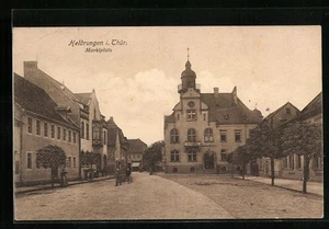 Heldrungen i. Thür., Ansichtskarte, Marktplatz mit Gasthaus Rats-Keller 1909 - Bild 1 von 2