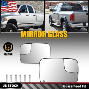 Pair Heated Mirror Glass W/Backing Plate For 2005-2009 Dodge RAM 1500 2500 3500 - Foto 1 di 15