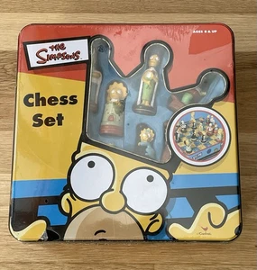 The Simpsons Chess Game Set in Collectable Tin Cardinal Games Vintage SEALED NOS - Picture 1 of 16