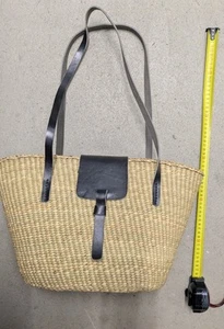 Beige Marktkorb/Strand Tasche/Beachbag - Leder - Bild 1 von 5