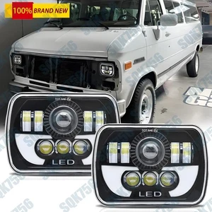 Pair Brightest 7x6inch 5x7 Square LED Headlight Fit for Chevy C/K 1500 2500 3500 - Picture 1 of 8