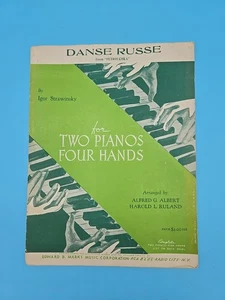 1941 Danse Russe Petrouchika Igor Strawinksy 2 Pianos 4 Hands Sheet Music - Picture 1 of 13