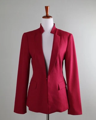 WHITE HOUSE BLACK MARKET $140 Structured Stand Collar Blazer Jacket Top Size 8 - Image 1 of 4