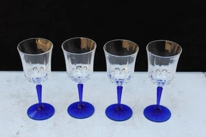 Kobaltblau Stiel Sechskant Weingläser 4er Set - Bild 1 von 3