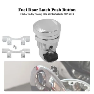 Chrome Fuel Door Latch Push Button Fits For Harley Electra Road Glide 1992-2023 - Foto 1 di 1