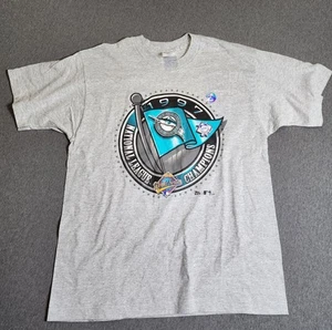 1997 Florida Marlins National League Champions World Series grau T-Shirt Größe L - Bild 1 von 11