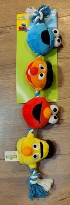 Sesame Street Elmo, Ernie, Bert, Cookie Pet Dog Toy Rope Plush, 4 Squeakers - Image 1 of 4