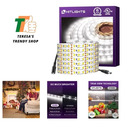 LED Strip Lights Cool White 5000K, 16.4ft High Density 12V Tape Light, -Liste... - Image 1 of 4