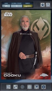 Count Dooku Green Wave 99cc Legendary - Star Wars Card Trader Topps Chrome 2025 - Picture 1 of 1