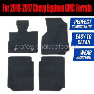Front & Rear Floor Mats Carpet Velour For 2010-2017 Chevy Equinox GMC Terrain 4x - Image 1 of 4