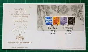 2020 Declaration of Arbroath Miniature Sheet FDC Royal Mail Arbroath For Freedom - Picture 1 of 2