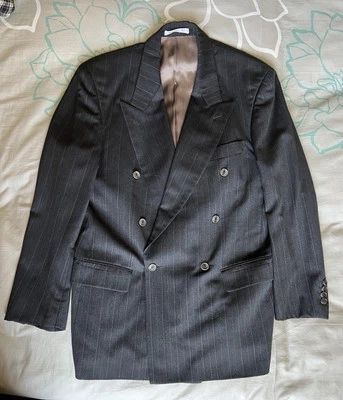 Blazer/Chaqueta Vintage Hugo Boss Doble Pecho, Rayas, Gris 42R Foto 1 de 4