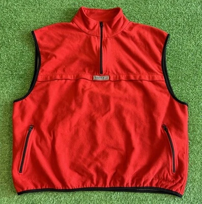 Chaleco Nautica Competición Polar Media Cremallera Hombres Talla XXL Rojo Chaqueta Auténtica Raro Foto 1 de 4