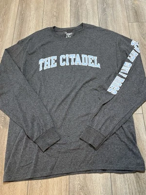 Camiseta The Citadel Military College Bulldogs Manga Larga Campeón Gris Grande Foto 1 de 4