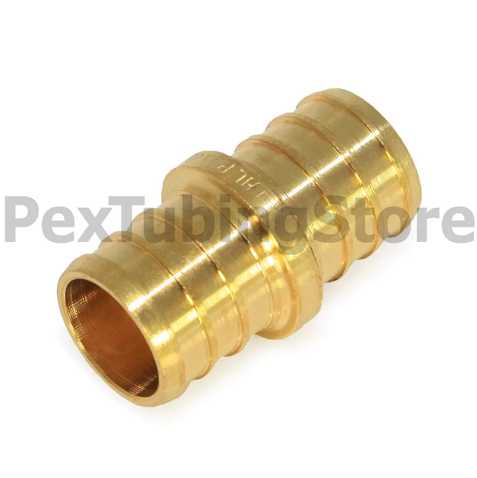 (100) 1/2" PEX Couplings - Brass Crimp Fittings - Image 1 of 1