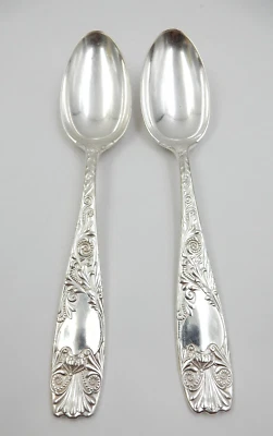 CONJUNTO ANTIGO DE 2 COLHERES DE SERVIR GORHAM PADRÃO REAL BANHADAS A PRATA 8-1/2" - Imagem 1 de 4