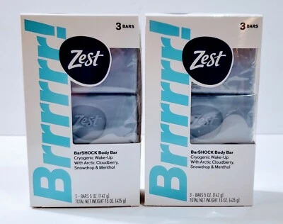 Lot X2 Zest Brrrrrr! Bar SHOCK Body Bars Cryogenic Wake-Up w/ Snowdrop & Menthol - Image 1 of 4