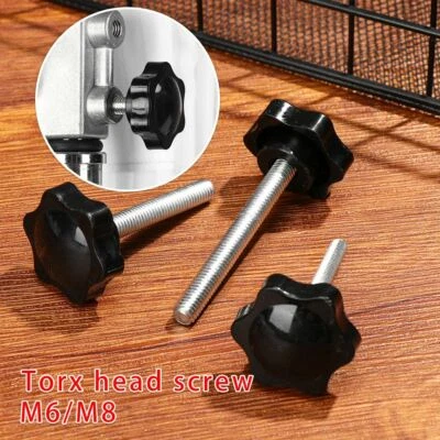 M6 M8 Threaded Star Knobs Grips Thumb Screw Carbon Steel Star Shaped Head Knob - Image 1 of 4
