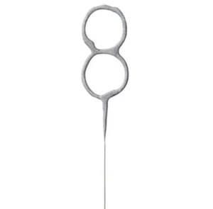 einzigartige Partykerzen Unikat silber Zahl 8 Tortenwunderze - Bild 1 von 1