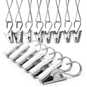 50X Stainless Steel Curtain Clips With Clip Hooks Curtain Hooks For Curtains - - Picture 1 of 13