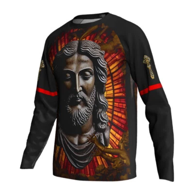 Jersey Ciclismo Jesús Ropa Bicicleta Motocicleta Iglesia Camisa Larga Paseo Bicicleta Ropa Foto 1 de 3