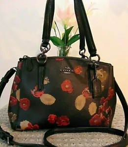 Coach Mini Christie Carryall Geldbörse Blumenmuster beschichtet Canvas Leder - Bild 1 von 12