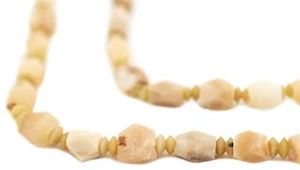 Faceted Beige Afghani Calcite Beads 5-7mm Afghanistan Brown Gemstone - Picture 1 of 4