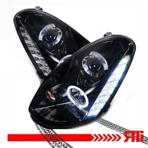 For 05-06 Infiniti G35 Sedan Smoked Projector Headlight Halo w/ LED Strip - Picture 1 of 6