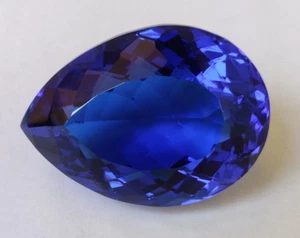 60,90 ct große blaue Tansanit Birne facettierter Schliff lose Edelstein für Ring & Anhänger - Bild 1 von 6