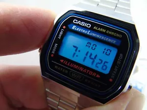 GENUINE CASIO ILLUMINATOR DIGITAL ALARM CHRONO WATCH *BRAND NEW* A168WA-1WDF - Picture 1 of 14
