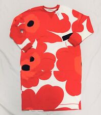 Marimekko Unikko College Kross Sweatshirt Dress Floral Print Sz S NWT $245