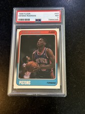 1988-89 Fleer Dennis Rodman #43 Rookie Card RC PSA 7 NM Qty Available Bulls HOF