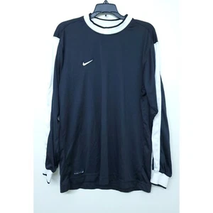 Nike Fit Longsleeve Shirt Mens Medium Black Vintage 1998 90's Y2K Swoosh - Picture 1 of 6