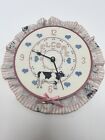 Horloge murale de bienvenue vintage point de croix fait main ferme vache blanc rose bleu