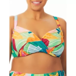 Time and Tru Women's Plus Floral Twist Bikini Top 3X (24W-26W) Halter Neck Top - Picture 1 of 3