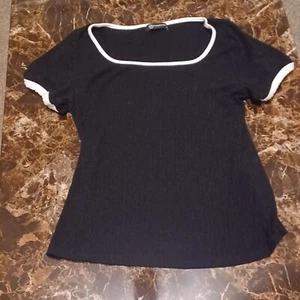 Women's Black and White Shirt by Pretty Garden, Size M - Picture 1 of 2