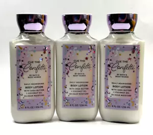 NEW 3 BATH & BODY WORKS CUE THE CONFETTI HAND BODY LOTION SHEA BUTTER 8 FL OZ - Picture 1 of 3