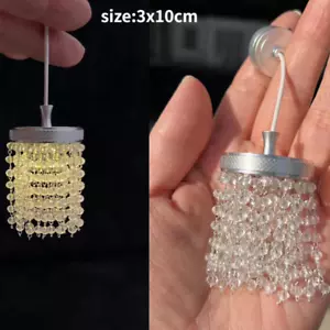Miniature casa delle bambole scala 1/6 1/12 accessori lampada LED cristallo luce da soffitto - Foto 1 di 6