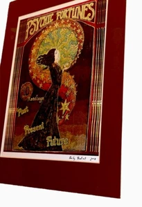 VTG 2008 Psychic Fortunes Poster Witchy Gothic Decor 9x11 Signed Emily Bailivet - Picture 1 of 15