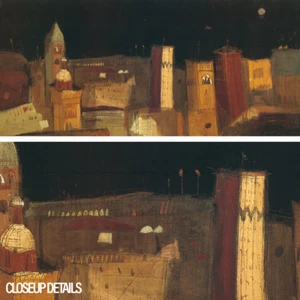 50W"x22H" NOTTURNO by LUCA GIOVAGNOLI - CITY BUILDINGS SKYRISE CHOICES of CANVAS - Picture 1 of 9