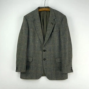 Daks Tweed Jacket Mens 44R Herringbone Overcheck Sports Country Blazer - Picture 1 of 21