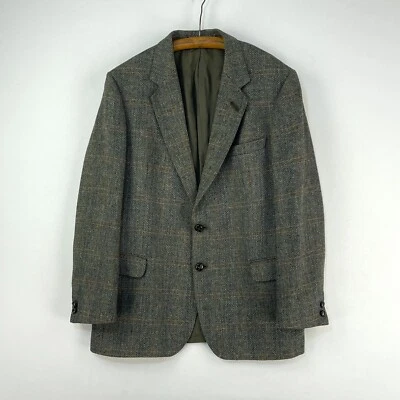 Daks Tweed Jacket Mens 44R Herringbone Overcheck Sports Country Blazer - Image 1 of 4