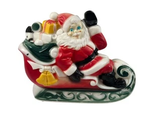 Vintage Empire 1970’s Lighted Santa In Sleigh Illuminated Blown Mold Christmas - Picture 1 of 13