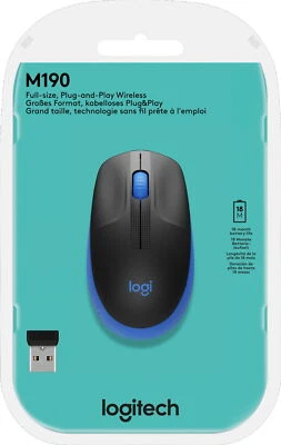 Logitech Maus M190 optisch Wireless kabellos 3 Tasten 1000 dpi blau 910-005907 - Bild 1 von 4