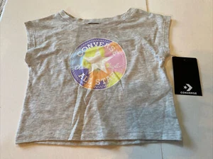 Converse Girls Size 24 Months Gray All Star Crop Top - Picture 1 of 12
