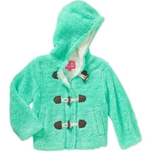 Girls Plush Soft Faux Fur Sherpa Toggles Jacket Coat Outerwear Lined Hooded 6 X - Picture 1 of 2