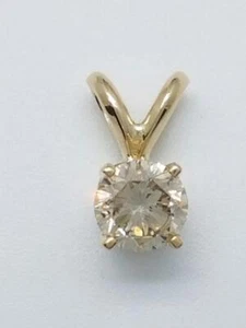 Diamond Solitaire Pendant 14K Yellow Gold (AP2025216) - Picture 1 of 3