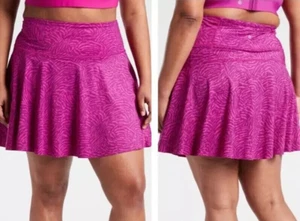 Neu mit Etikett Athleta Ace bedruckter Tennis-Skort 13,5 Zoll Größe 3X Fidschi magenta lila - Bild 1 von 13