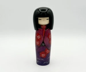 Vintage Wooden Japanese Kokeshi Doll 7” Hand Painted Master Kunio Miyagawa - Picture 1 of 12